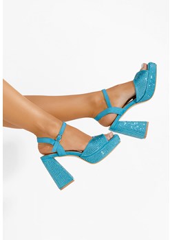 Niebieskie sandały na słupku Sayra ze sklepu Zapatos w kategorii Sandały damskie - zdjęcie 173396112