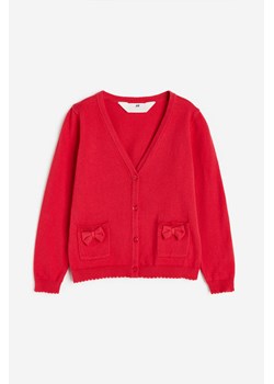 H & M - Bawełniany kardigan szkolny - Czerwony ze sklepu H&M w kategorii Swetry dziewczęce - zdjęcie 173396353