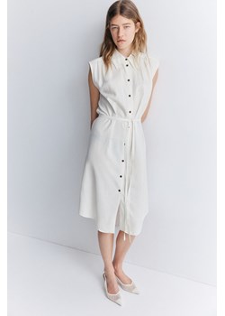 H & M - Szmizjerka z domieszką lnu - Biały ze sklepu H&M w kategorii Sukienki - zdjęcie 173396360