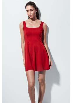 H & M - Dżersejowa sukienka z dekoltem karo - Czerwony ze sklepu H&M w kategorii Sukienki - zdjęcie 173396473