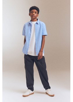 H & M - Bawełniana koszula z krótkim rękawem - Niebieski ze sklepu H&M w kategorii Koszule chłopięce - zdjęcie 173396482