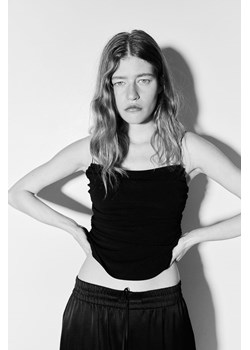 H & M - Drapowany top na ramiączkach - Czarny ze sklepu H&M w kategorii Bluzki damskie - zdjęcie 173396483