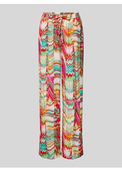 Spodnie materiałowe o rozkloszowanym kroju z elastycznym pasem ze sklepu Peek&Cloppenburg  w kategorii Spodnie damskie - zdjęcie 173396720