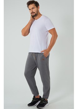 Dresowe spodnie męskie szary melanż Lider, Kolor szary melanż, Rozmiar M, Italian Fashion ze sklepu Primodo w kategorii Spodnie męskie - zdjęcie 173397542