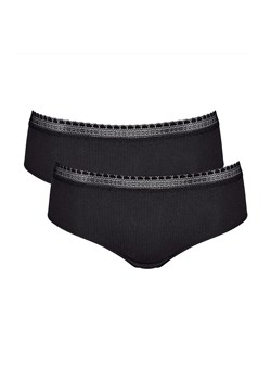 Sloggi majtki hipster czarne 2-pack GO Ribbed R 10217745, Kolor czarny, Rozmiar L, Sloggi ze sklepu Primodo w kategorii Majtki damskie - zdjęcie 173397622