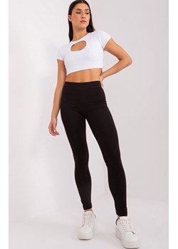 Czarne legginsy z wysokim stanem LO-LG-LK-546.32, Kolor czarny, Rozmiar S, Rue Paris ze sklepu Intymna w kategorii Spodnie damskie - zdjęcie 173398142