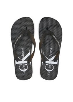 Calvin Klein Jeans Japonki Beach Sandal Glossy YM0YM00952 Czarny ze sklepu MODIVO w kategorii Klapki męskie - zdjęcie 173398791
