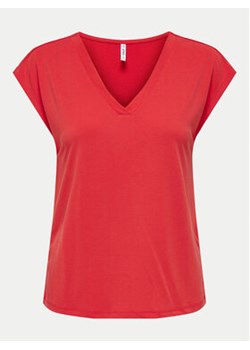 ONLY T-Shirt Free 15287041 Czerwony Regular Fit ze sklepu MODIVO w kategorii Bluzki damskie - zdjęcie 173398814