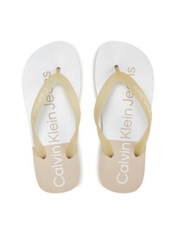 Calvin Klein Jeans Japonki Beach Sandal Flatform Monologo YW0YW01617 Écru ze sklepu MODIVO w kategorii Klapki damskie - zdjęcie 173398833