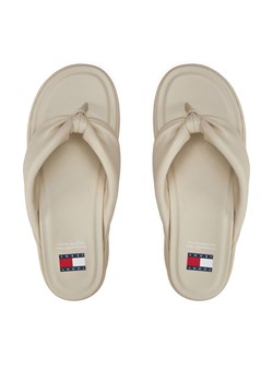 Japonki Tommy Jeans Tjw Wedge Sandal EN0EN02457 Beżowy ze sklepu eobuwie.pl w kategorii Klapki damskie - zdjęcie 173399471
