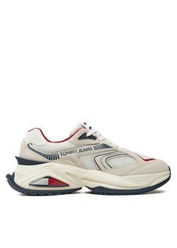 Sneakersy Tommy Jeans Confortable Runner EM0EM01416 Beżowy ze sklepu eobuwie.pl w kategorii Buty sportowe męskie - zdjęcie 173399733
