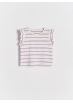 Reserved - T-shirt w paski - lawendowy ze sklepu Reserved w kategorii Koszulki niemowlęce - zdjęcie 173401094