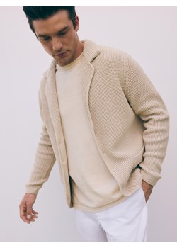 Reserved - Sweter z dodatkiem lnu - złamana biel ze sklepu Reserved w kategorii Swetry męskie - zdjęcie 173401350