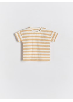 Reserved - T-shirt oversize w paski - złamana biel ze sklepu Reserved w kategorii Koszulki niemowlęce - zdjęcie 173401372