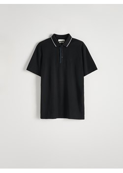 Reserved - Koszulka polo regular fit - czarny ze sklepu Reserved w kategorii T-shirty męskie - zdjęcie 173401490