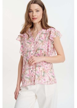 Printowana bluzka damska z motylkowym rękawkiem ze sklepu 5.10.15 w kategorii Bluzki damskie - zdjęcie 173404494