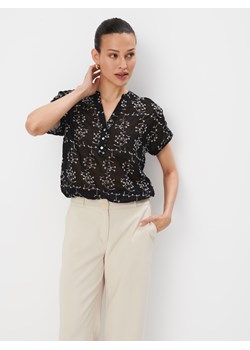 Mohito - Czarna bluzka z krótkim rękawem - czarny ze sklepu Mohito w kategorii Bluzki damskie - zdjęcie 173405891