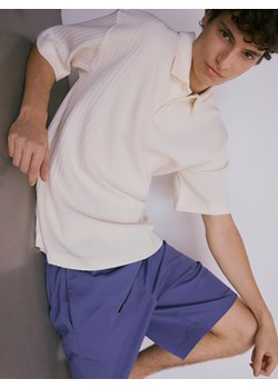 Reserved - Bawełniane szorty jogger - niebieski ze sklepu Reserved w kategorii Spodenki męskie - zdjęcie 173406210