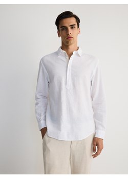 Reserved - Koszula regular z lnem - biały ze sklepu Reserved w kategorii Koszule męskie - zdjęcie 173406280