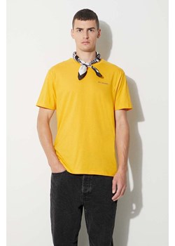 Columbia t-shirt bawełniany North Cascades kolor żółty z nadrukiem 1834041-575 ze sklepu PRM w kategorii T-shirty męskie - zdjęcie 173407862