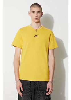 Helly Hansen t-shirt bawełniany YU PATCH T-SHIRT kolor żółty z aplikacją 53391 ze sklepu PRM w kategorii T-shirty męskie - zdjęcie 173407922