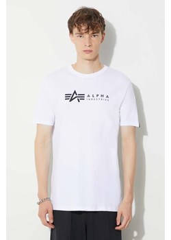 Alpha Industries t-shirt bawełniany 2-pack Alpha Label T 2 Pack męski kolor biały z nadrukiem 118534.09 ze sklepu PRM w kategorii T-shirty męskie - zdjęcie 173408400