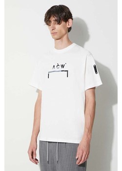 A-COLD-WALL* t-shirt bawełniany STRATA BRACKET T-SHIRT kolor biały z nadrukiem ACWMTS157C ze sklepu PRM w kategorii T-shirty męskie - zdjęcie 173408422