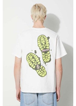 Gramicci t-shirt bawełniany Footprints Tee męski kolor biały z nadrukiem G3FU.T071 ze sklepu PRM w kategorii T-shirty męskie - zdjęcie 173408464