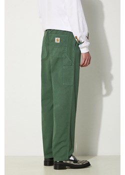 Carhartt WIP spodnie bawełniane Flint Pant kolor zielony proste I029919.29NGD ze sklepu PRM w kategorii Spodnie męskie - zdjęcie 173408552