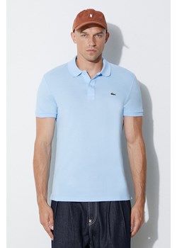 Lacoste polo bawełniane kolor niebieski ze sklepu PRM w kategorii T-shirty męskie - zdjęcie 173408590