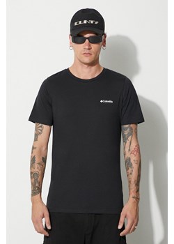 Columbia t-shirt bawełniany Rapid Ridge Back Graphic kolor czarny z nadrukiem ze sklepu PRM w kategorii T-shirty męskie - zdjęcie 173408642