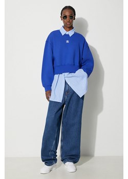 adidas Originals bluza damska kolor niebieski z aplikacją ze sklepu PRM w kategorii Bluzy damskie - zdjęcie 173408753