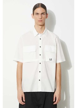C.P. Company koszula bawełniana Cotton Rip-Stop męska kolor biały regular z kołnierzykiem klasycznym 16CMSH213A005691G ze sklepu PRM w kategorii Koszule męskie - zdjęcie 173408981