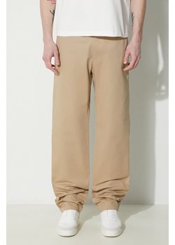 A.P.C. spodnie bawełniane Pantalon Chuck kolor beżowy proste COGEW.H08408.BAA ze sklepu PRM w kategorii Spodnie męskie - zdjęcie 173409173