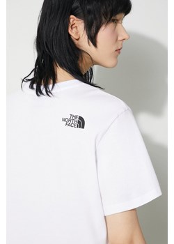 The North Face t-shirt W Simple Dome Cropped Slim Tee damski kolor biały NF0A87U4FN41 ze sklepu PRM w kategorii Bluzki damskie - zdjęcie 173409321