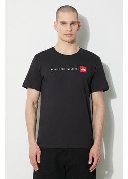 The North Face t-shirt bawełniany M S/S Never Stop Exploring Tee męski kolor czarny z nadrukiem NF0A87NSJK31 ze sklepu PRM w kategorii T-shirty męskie - zdjęcie 173409423
