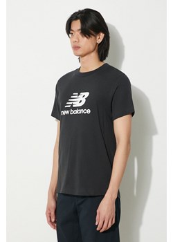 New Balance t-shirt bawełniany Sport Essentials męski kolor czarny z nadrukiem MT41502BK ze sklepu PRM w kategorii T-shirty męskie - zdjęcie 173409491