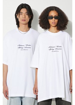 VETEMENTS t-shirt bawełniany 4 Seasons Embroidered Logo T-Shirt kolor biały z aplikacją UE64TR720W ze sklepu PRM w kategorii T-shirty męskie - zdjęcie 173409543