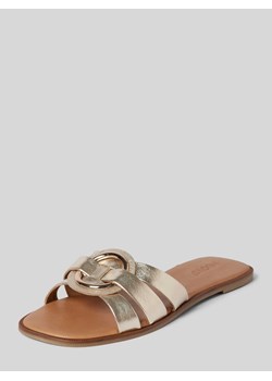Sandały skórzane z aplikacją ze sklepu Peek&Cloppenburg  w kategorii Klapki damskie - zdjęcie 173409600
