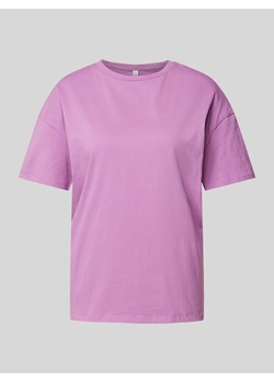 T-shirt z prążkowanym okrągłym dekoltem ze sklepu Peek&Cloppenburg  w kategorii Bluzki damskie - zdjęcie 173409614