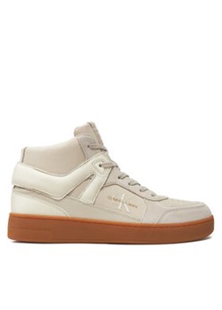 Calvin Klein Jeans Sneakersy Basket Cup Mid Laceup Lth Ml Mtr YM0YM00995 Écru ze sklepu MODIVO w kategorii Buty sportowe męskie - zdjęcie 173410531