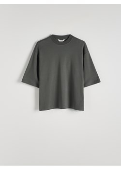 Reserved - Gładki T-shirt oversize - ciemnoszary ze sklepu Reserved w kategorii T-shirty męskie - zdjęcie 173412200