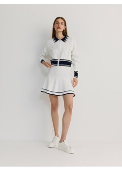 Reserved - Dzianinowa spódnica mini z wiskozą - złamana biel ze sklepu Reserved w kategorii Spódnice - zdjęcie 173412342