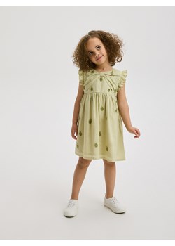 Reserved - Luźna sukienka z haftem - jasnozielony ze sklepu Reserved w kategorii Sukienki niemowlęce - zdjęcie 173412532