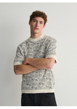 Reserved - Sweter ze strukturalnej dzianiny - biały ze sklepu Reserved w kategorii Swetry męskie - zdjęcie 173412643
