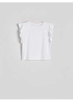 Reserved - Bluzka z ozdobnymi rękawami - biały ze sklepu Reserved w kategorii Bluzki damskie - zdjęcie 173412710