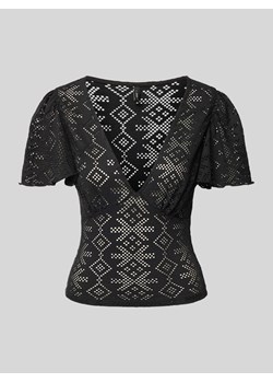 T-shirt z ażurowym wzorem model ‘TILDA’ ze sklepu Peek&Cloppenburg  w kategorii Bluzki damskie - zdjęcie 173413922