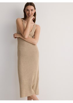 Reserved - Dzianinowa sukienka maxi - beżowy ze sklepu Reserved w kategorii Sukienki - zdjęcie 173417222