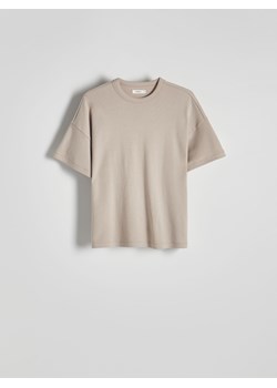 Reserved - T-shirt oversize - kremowy ze sklepu Reserved w kategorii Bluzki damskie - zdjęcie 173417600
