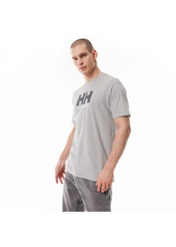Męski t-shirt z nadrukiem Helly Hansen HH Logo T-Shirt - szary ze sklepu Sportstylestory.com w kategorii T-shirty męskie - zdjęcie 173419231
